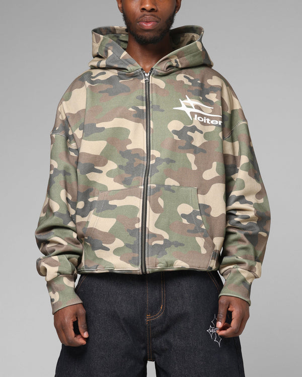 LOITER ULTRA HYBRID PREMIUM ZIP HOODIE CAMO