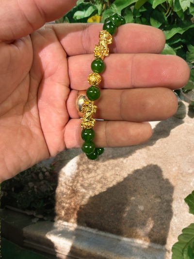 24k Gold Fortune twin Pixiu bracelet