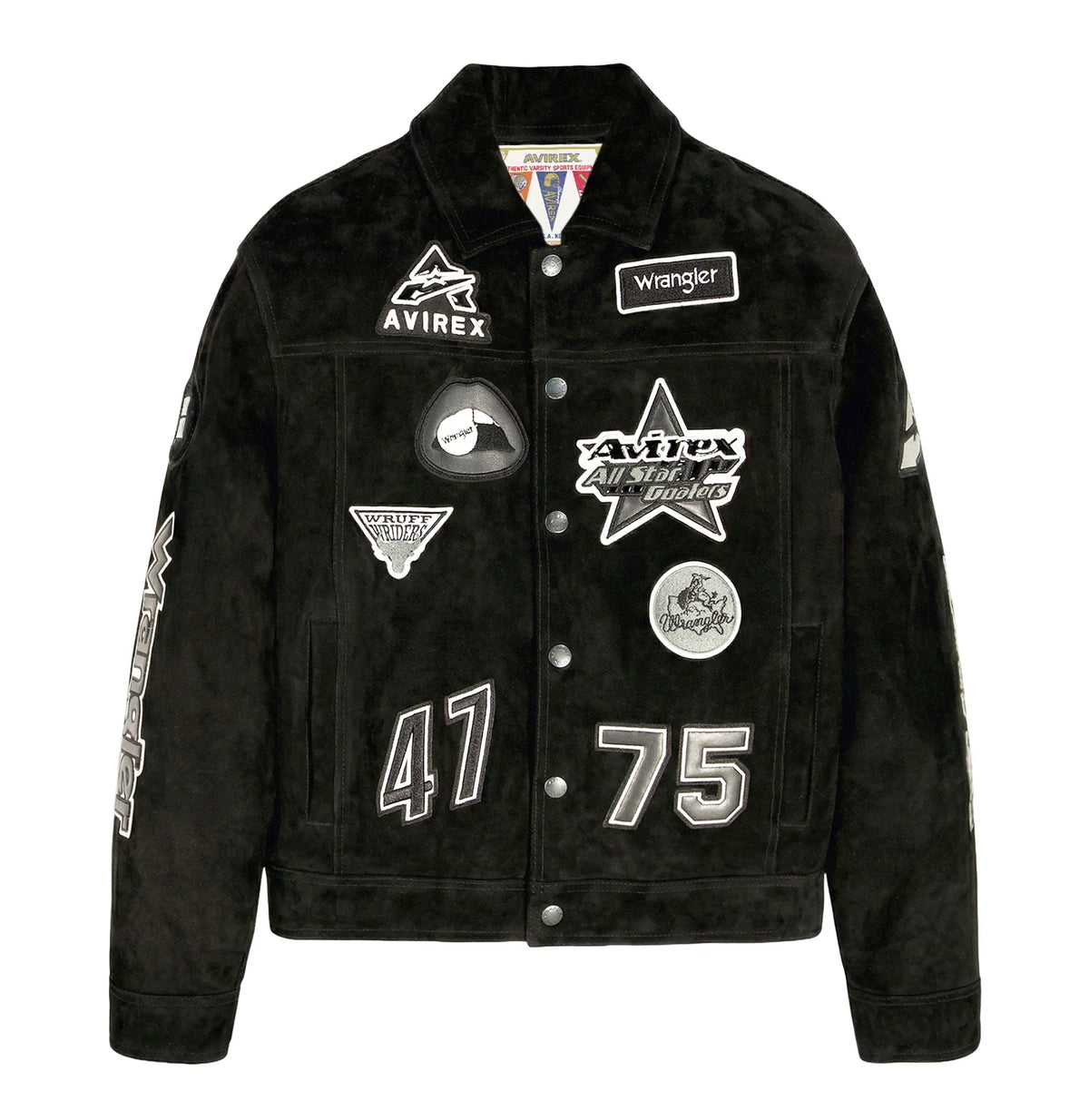 AVIREX X WRANGLER SUEDE TRUCKER JACKET