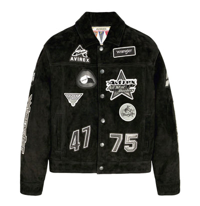 AVIREX X WRANGLER SUEDE TRUCKER JACKET