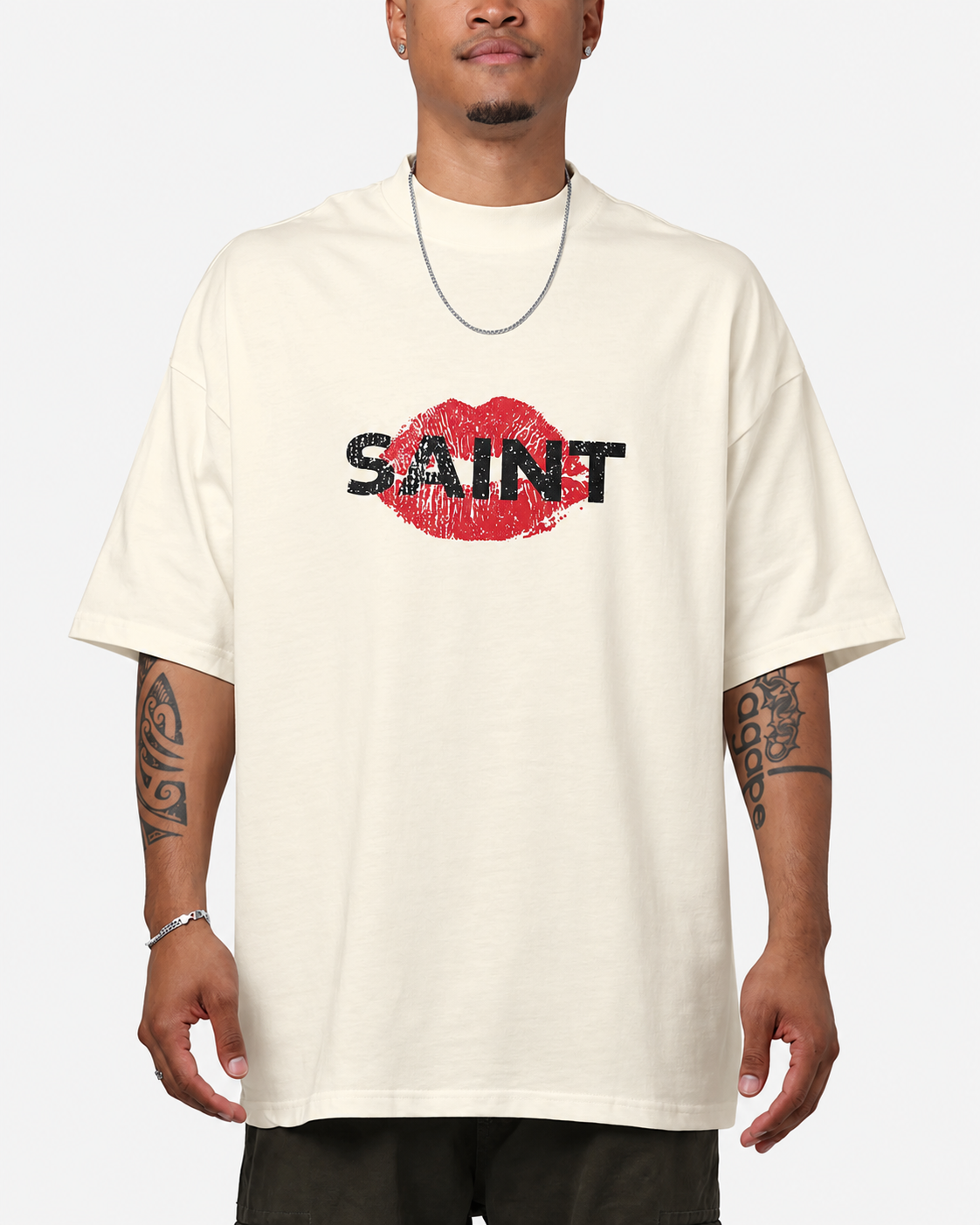 SAINT MORTA LOVE HELPLINE MOCK T-SHIRT OFF-WHITE