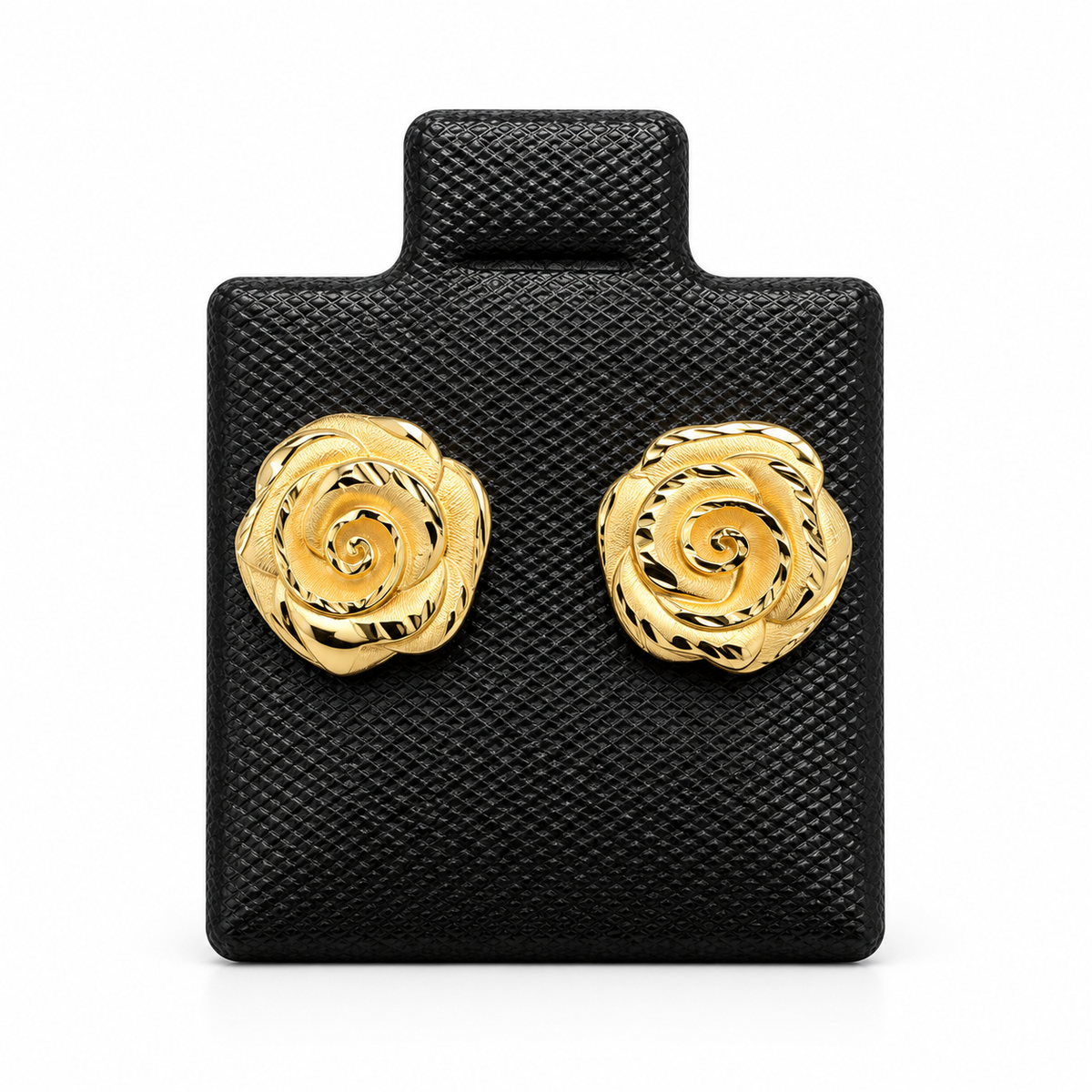 10K Yellow Gold Rose Stud Earrings