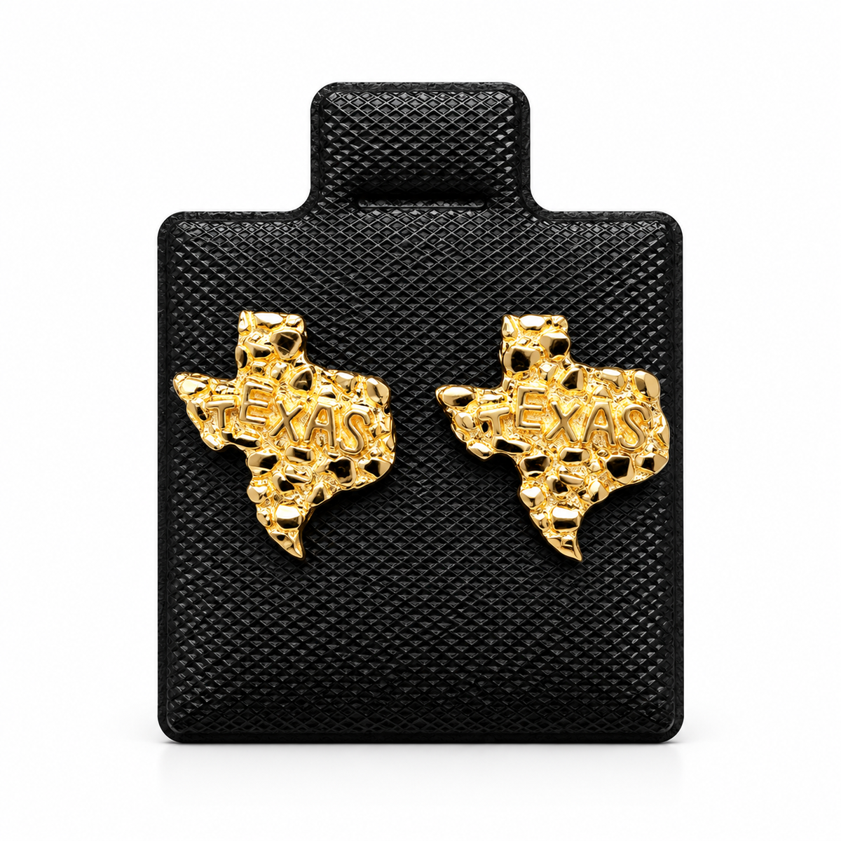 10K Yellow Gold Texas Nugget Stud Earrings