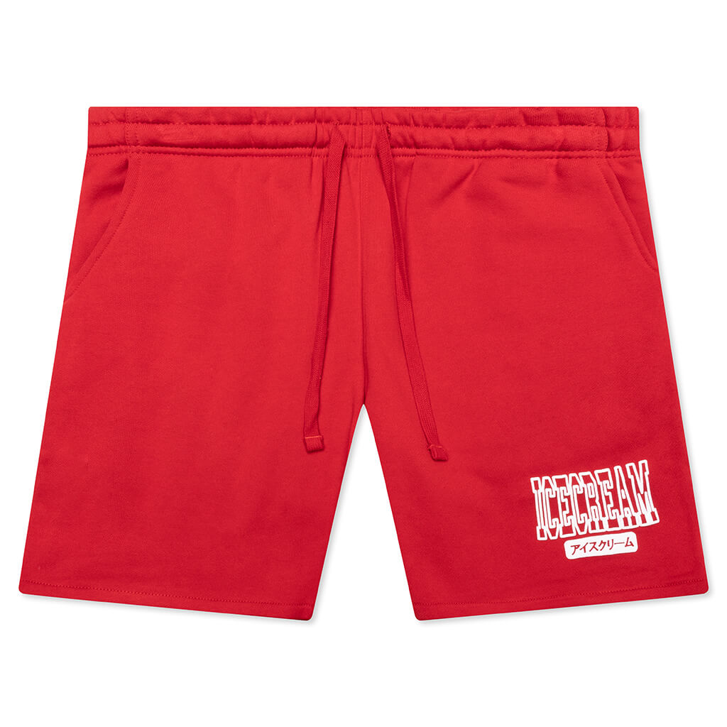 ICECREAM COLLEGE SWEATSHORTS - HAUTE RED