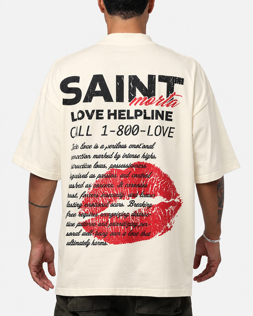SAINT MORTA LOVE HELPLINE MOCK T-SHIRT OFF-WHITE