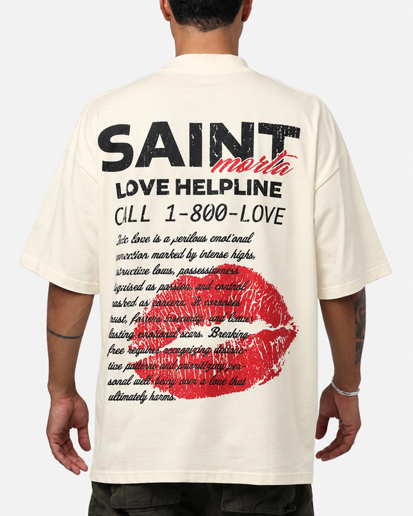 SAINT MORTA LOVE HELPLINE MOCK T-SHIRT OFF-WHITE