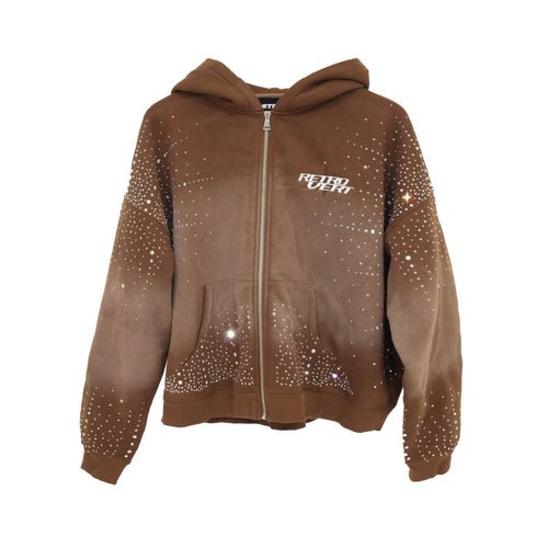 INFINITY RHINESTONE HOODIE - BROWN
