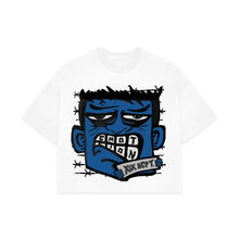 Load image into Gallery viewer, Blue “Monster” Cropped Tee
