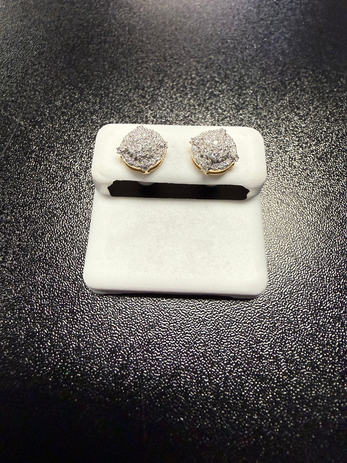 10k Gold Diamond Pave Cluster Stud Earrings