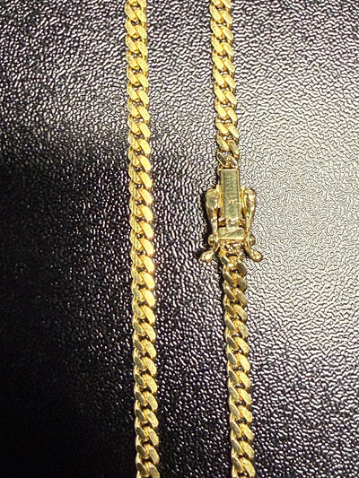 Solid 14k Yellow Gold Miami Cuban Link Chain