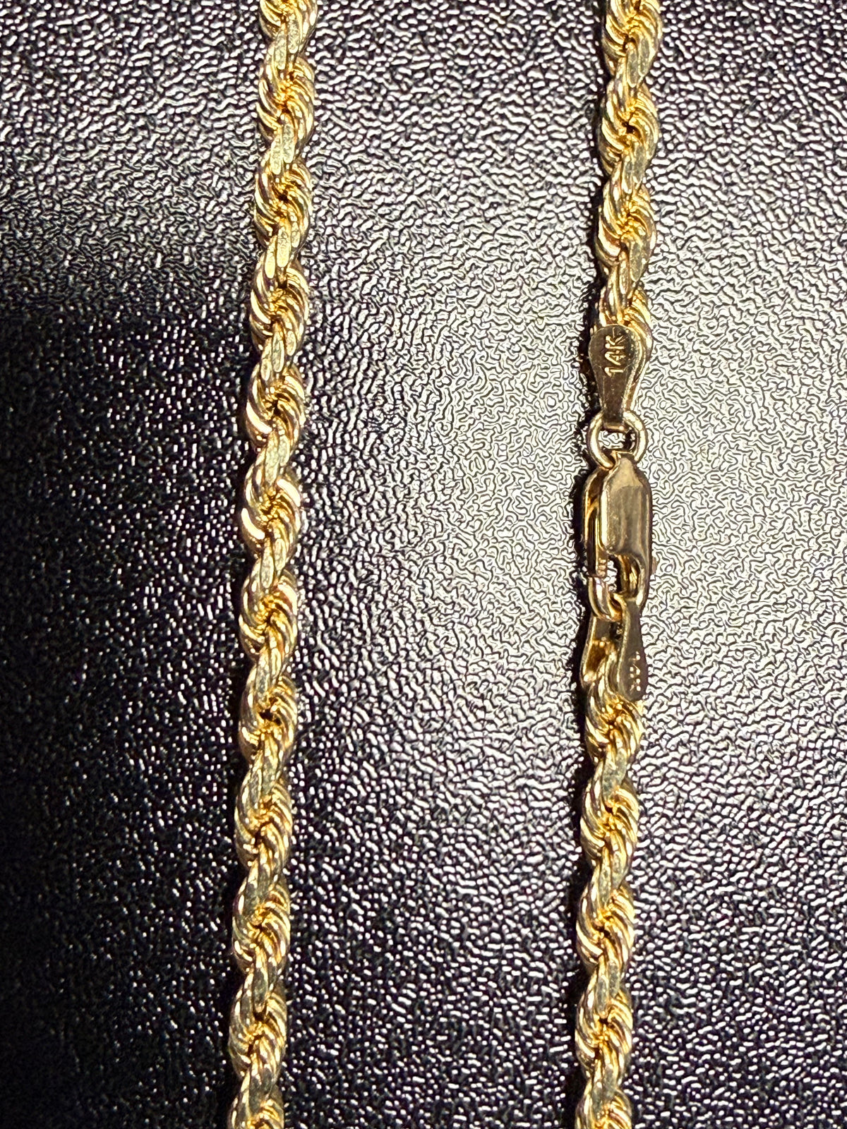 Solid 14k Yellow Gold 4mm Rope Chain