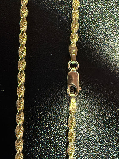 10K Solid Gold 3mm Rope Chain