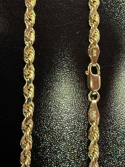 10k Solid Gold 3.5mm Rope Chain