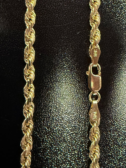 10k Solid Gold 3.5mm Rope Chain