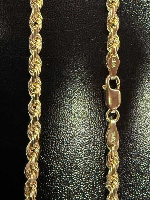 10k Solid Gold 3.5mm Rope Chain