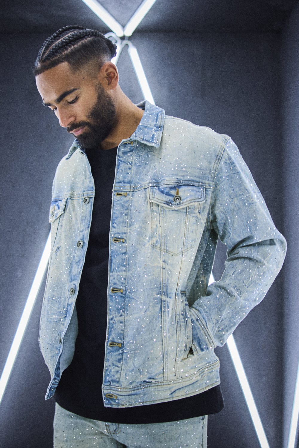 MAGIC CITY DENIM TRUCKER JACKET (ICED LAGER)