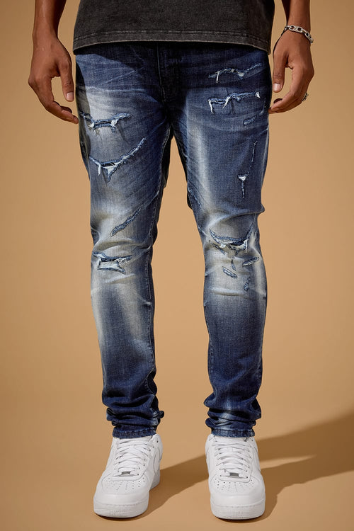 SLIM TAPER FIT - GEOSTORM DENIM - SEAN COLLECTION(AGED WASH)