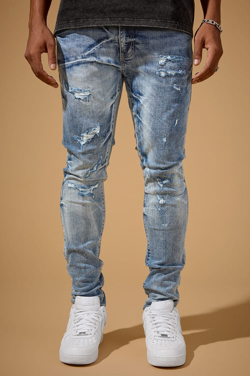SLIM TAPER FIT - GEOSTORM DENIM - SEAN COLLECTION(ARCTIC WASH)