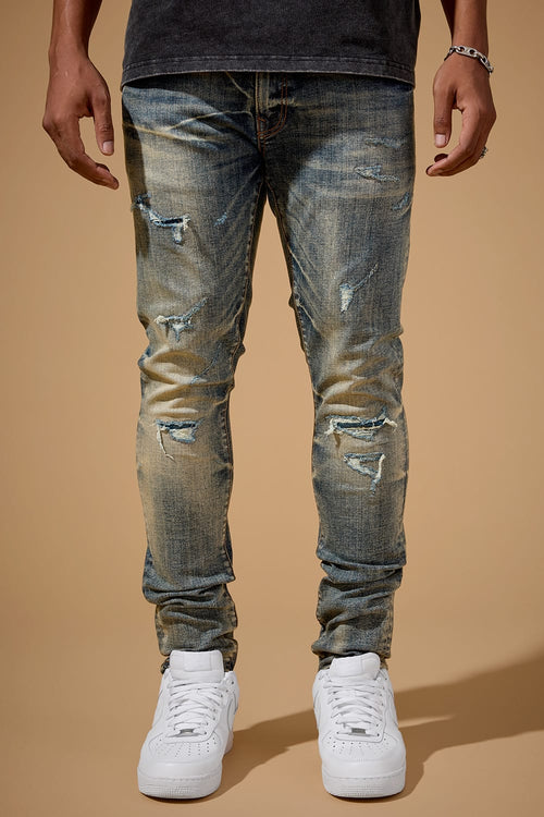 SLIM TAPER FIT - GEOSTORM DENIM - SEAN COLLECTION(DESERT BLUE)