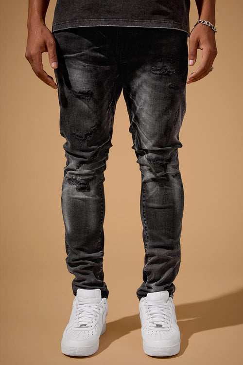 SLIM TAPER FIT - GEOSTORM DENIM - SEAN COLLECTION(INDUSTRIAL BLACK)