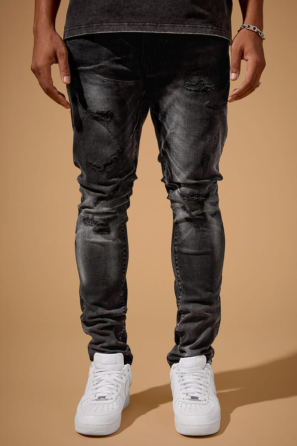SLIM TAPER FIT - GEOSTORM DENIM - SEAN COLLECTION(INDUSTRIAL BLACK)
