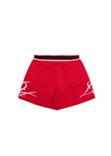 Load image into Gallery viewer, KNITTED SCRIPT SHORTS - RED
