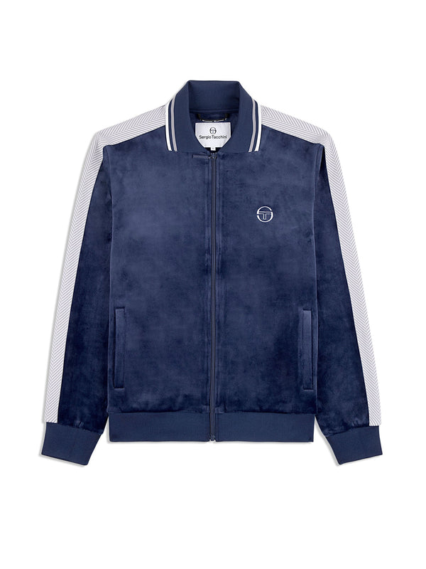 MAGLIA VELOUR TRACK JACKET- MARITIME BLUE