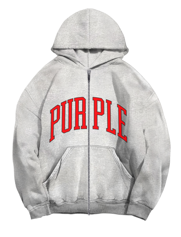 Purple Brand Collegiate Zip Up Hoodie