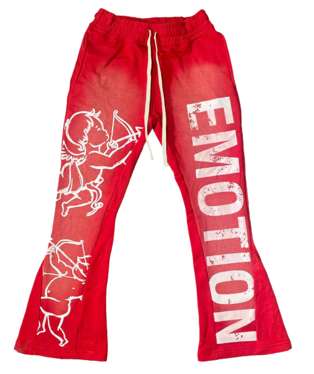 Red “Cupid” Flare Sweatpants