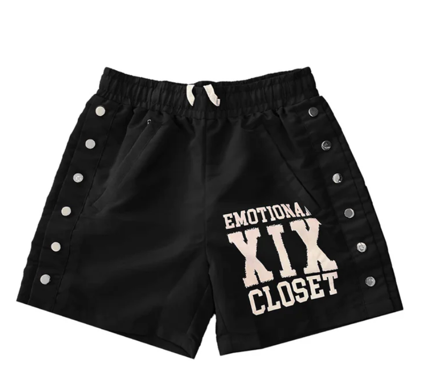 Black “Backyard” Nylon Shorts