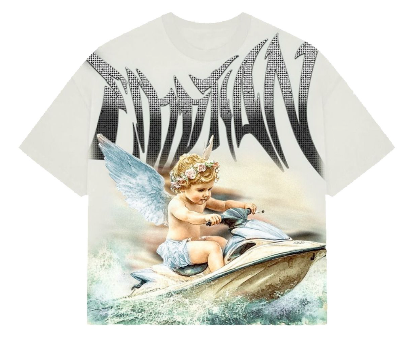 Cream Jetski Rhinestone Tee
