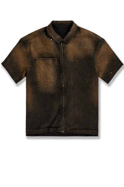 RADIANT DENIM ZIP UP SHIRT