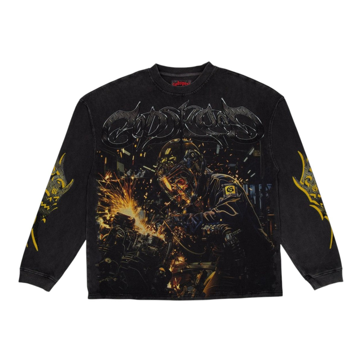 Godspeed  Under Construction Long Sleeve Shirt Black Wash