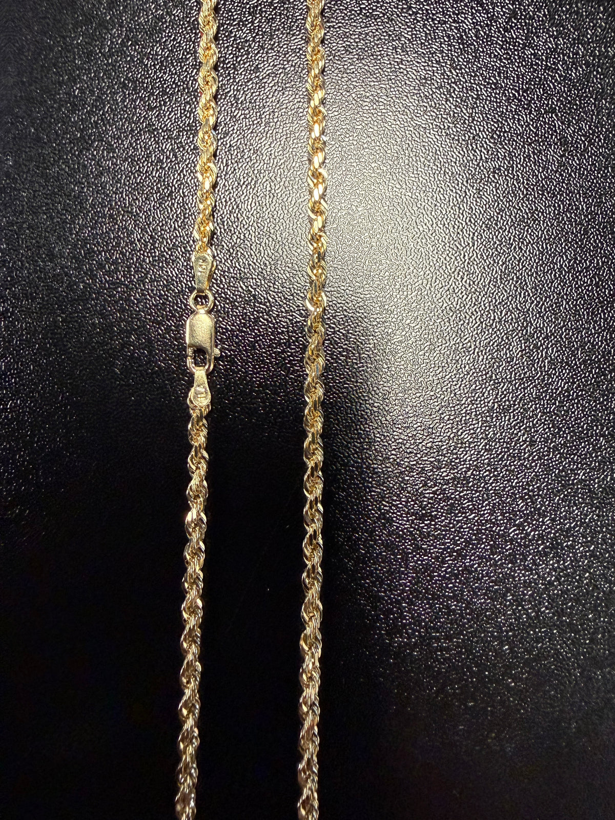10K Yellow Gold 3mm Diamond-Cut Rope Chain – 24”