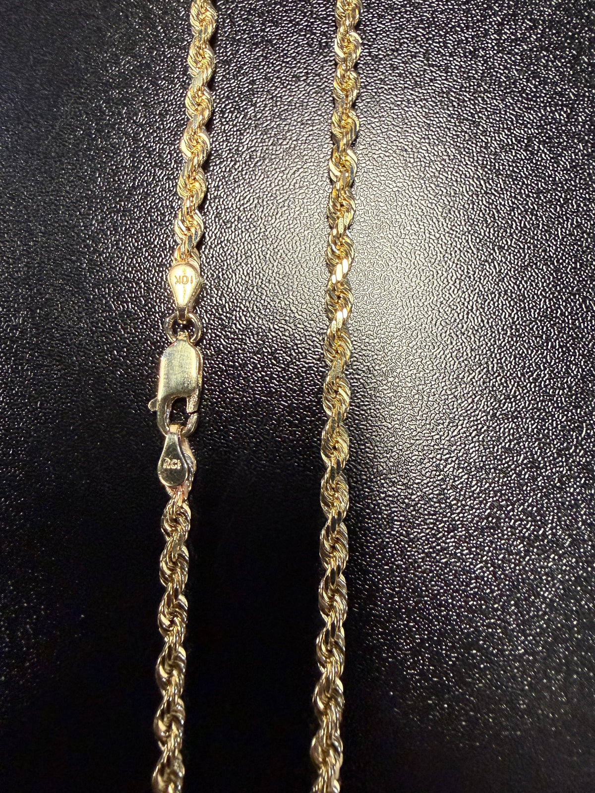 10K Yellow Gold 4mm Diamond-Cut Rope Chain – 20”