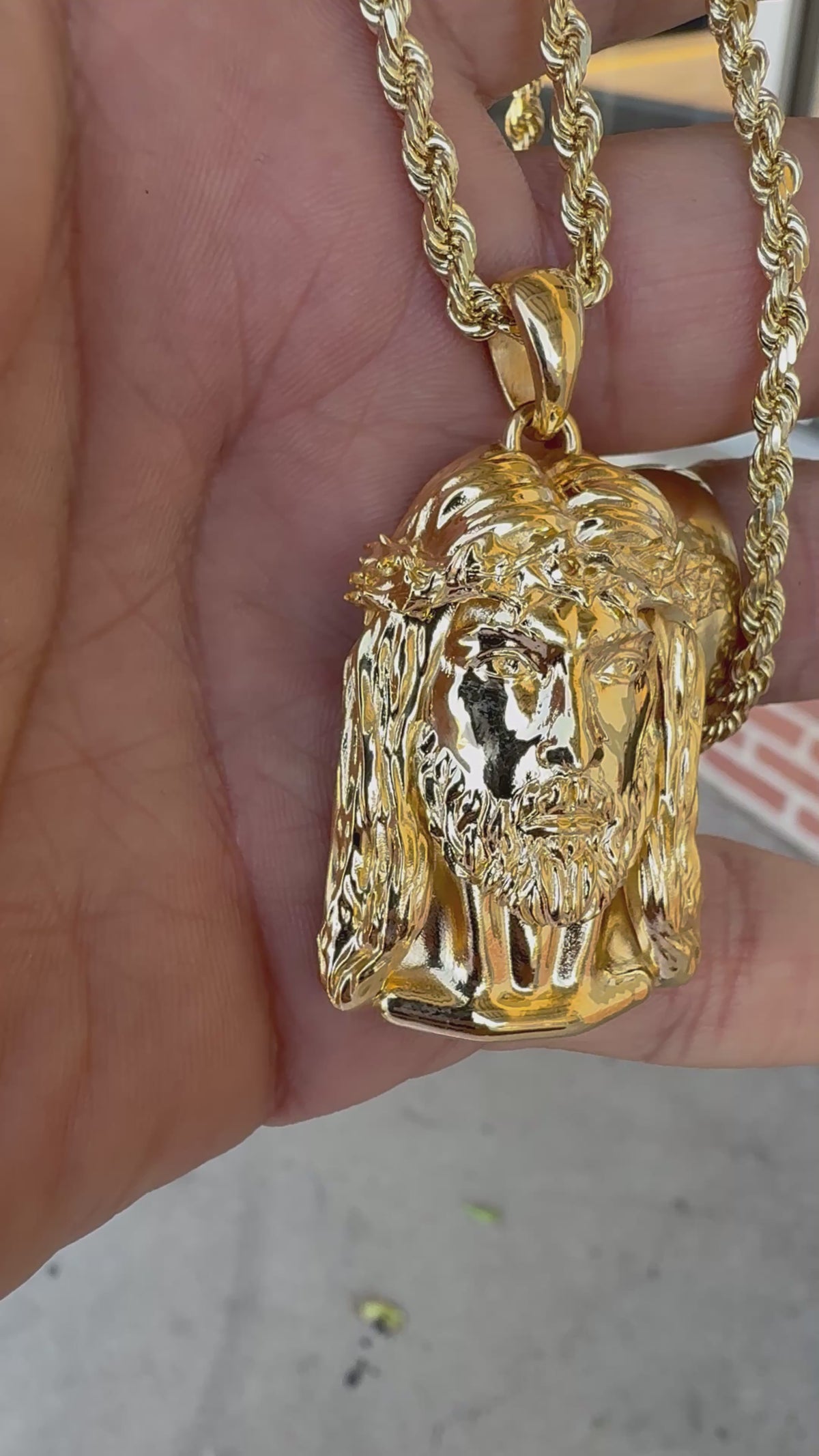 10k Gold Jesus Face