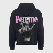 Load image into Gallery viewer, TWISTED FINGERS HOODIE BLACK WITH BLUE AND PINK
