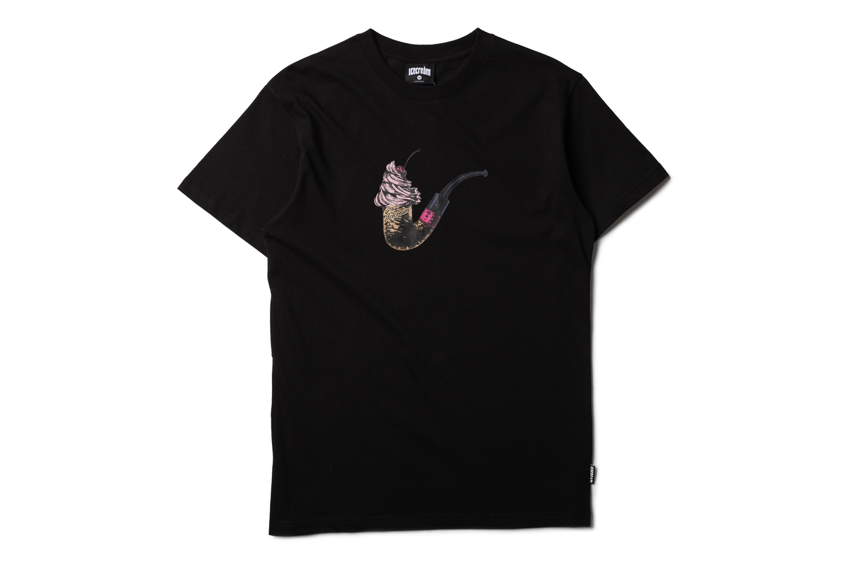 Ice Cream Put That In Your Pipe Black Tee